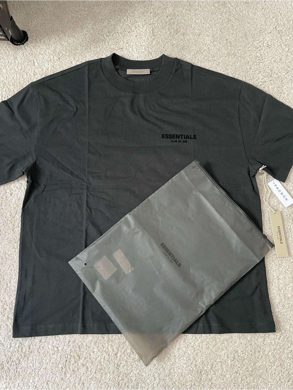 Essentials Men’s Black Short-Sleeve Logo Tee